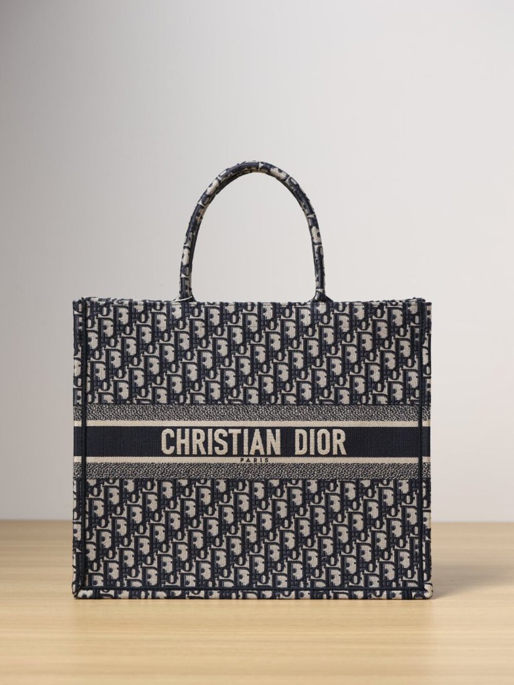 Dior Large Book Tote - Blue Oblique Embroidered Canvas